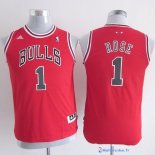 Maillot NBA Pas Cher Chicago Bulls Junior Derrick Rose 1 Rouge