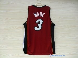 Maillot NBA Pas Cher Miami Heat Dwyane Wade 3 Rouge Noir