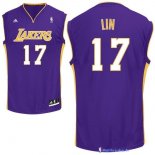 Maillot NBA Pas Cher Los Angeles Lakers Jeremy Lin 17 Pourpre