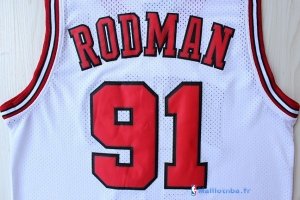 Maillot NBA Pas Cher Chicago Bulls Dennis Rodman 91 Blanc