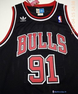 Maillot NBA Pas Cher Chicago Bulls Dennis Rodman 91 Noir