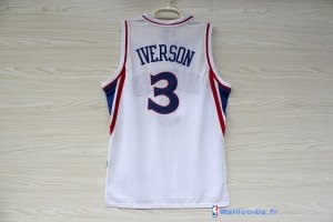 Maillot NBA Pas Cher Philadelphia Sixers Allen Iverson 3 10 Anniversaire Blanc
