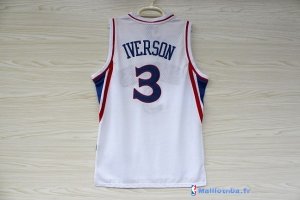 Maillot NBA Pas Cher Philadelphia Sixers Allen Iverson 3 10 Anniversaire Blanc