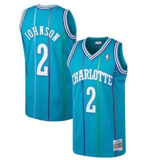 Charlotte Hornets Larry Johnson Mitchell & Ness Teal 1992-93 Hardwood Classics Swingman Jersey