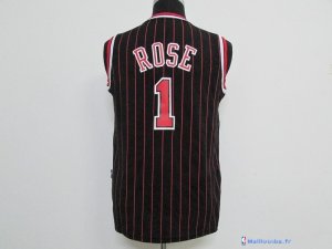 Maillot NBA Pas Cher Chicago Bulls Junior Derrick Rose 1 Noir Bande