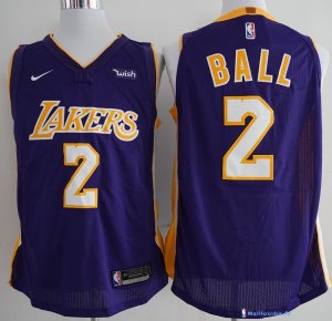 Maillot NBA Pas Cher Los Angeles Lakers Lonzo Ball 2 Purpura 2017/18