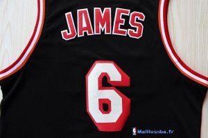 Maillot NBA Pas Cher Miami Heat LeBron James 6 Retro Noir