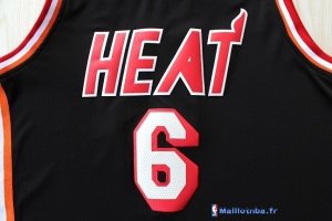 Maillot NBA Pas Cher Miami Heat LeBron James 6 Retro Noir