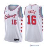 Maillot NBA Pas Cher Chicago Bulls Paul Zipser 16 Nike Blanc Ville 2017/18