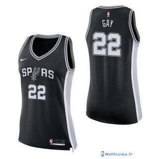 Maillot NBA Pas Cher San Antonio Spurs Femme Rudy Gay 22 Noir Icon 2017/18