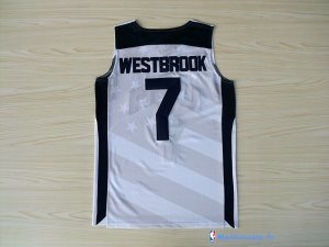 Maillot NBA Pas Cher USA 2012 Westbrook 7 Blanc