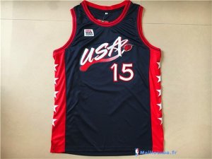 Maillot NBA Pas Cher USA 1996 Hakeem Olajuwon 15 Noir