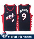 Maillot NBA Pas Cher USA 1996 Mitch Richmond 9 Noir