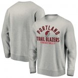 Portland Trail Blazers Fanatics Branded Heathered Gray Iconic Team Arc Stack Fleece Sweatshirt