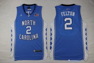 Maillot NCAA Pas Cher North Carolina Raymond Felton 2 Bleu