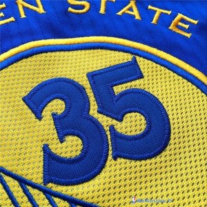 Maillot NBA Pas Cher Golden State Warriors Kevin Durant 35 Bleu Jaune