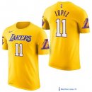 Maillot Manche Courte Los Angeles Lakers Brook Lopez 11 Jaune 2017/18