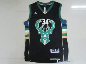 Maillot NBA Pas Cher Milwaukee Bucks Giannis Antetokounmpo 34 Noir