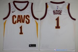 Maillot NBA Pas Cher Cleveland Cavaliers Derrick Rose 1 Blanc Association 2017/18