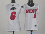 Maillot NBA Pas Cher Miami Heat Femme LeBron James 6 Blanc