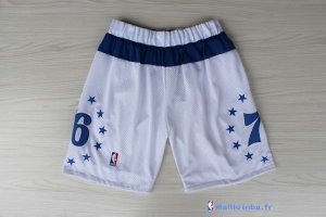 Pantalon NBA Pas Cher Philadelphia Sixers Retro Blanc