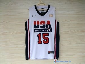 Maillot NBA Pas Cher USA 1992 Anthony 15 Blanc