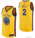 Maillot NBA Pas Cher Golden State Warriors Jordan Bell 2 Nike Jaune Ville 2017/18