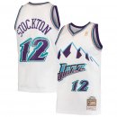 Utah Jazz John Stockton Mitchell & Ness White Hardwood Classics 1996-97 Swingman Jersey