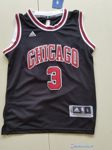 Maillot NBA Pas Cher Chicago Bulls Junior Dwyane Wade 3 Noir