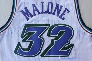 Maillot NBA Pas Cher Utah Jazz Karl Malone 32 Blanc