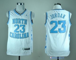 Maillot NCAA Pas Cher North Carolina Michael Jordan 23 Blanc