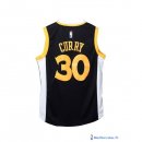 Maillot NBA Pas Cher Golden State Warriors Stephen Curry 30 Noir Blanc Jaune