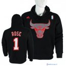 Survetement NBA Pas Cher Chicago Bulls 2016 Derrick Rose 1 Noir