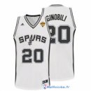 Maillot NBA Pas Cher Finales San Antonio Spurs Ginobili 20 Blanc