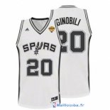 Maillot NBA Pas Cher Finales San Antonio Spurs Ginobili 20 Blanc