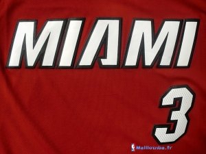 Maillot NBA Pas Cher Miami Heat Dwyane Wade 3 Rouge Noir