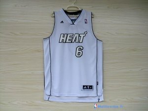 Maillot NBA Pas Cher Miami Heat LeBron James 6 Blanc