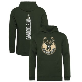 Milwaukee Bucks Giannis Antetokounmpo Fanatics Branded Hunter Green Team Backer Name & Number Pullover Hoodie