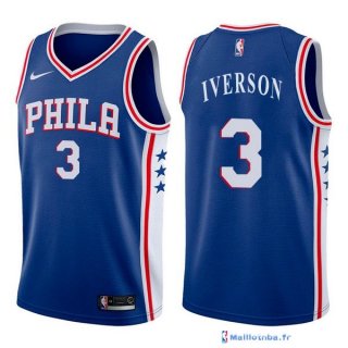 Maillot NBA Pas Cher Philadelphia Sixers Allen Iverson 3 Bleu Icon 2017/18