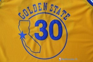 Maillot NBA Pas Cher Golden State Warriors Stephen Curry 30 Retro Jaune