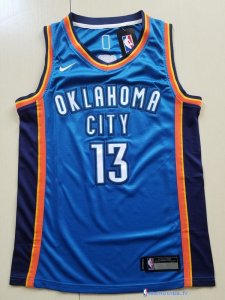 Maillot NBA Pas Cher Oklahoma City Thunder Junior Paul George 13 Bleu Icon 2017/18