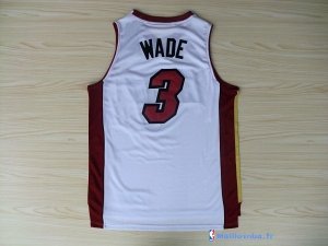 Maillot NBA Pas Cher Miami Heat Dwyane Wade 3 Blanc Rouge