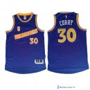 Maillot NBA Pas Cher Golden State Warriors Stephen Curry 30 Retro Bleu Jaune