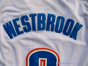 Maillot NBA Pas Cher Oklahoma City Thunder Russell Westbrook 0 Blanc