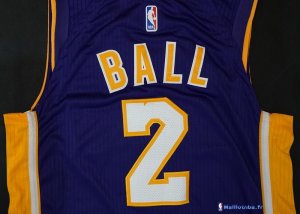 Maillot NBA Pas Cher Los Angeles Lakers Lonzo Ball 2 Purpura 2017/18