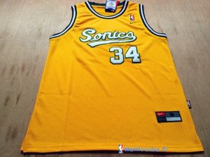 Maillot NBA Pas Cher Seattle Supersonics Ray Allen 34 Retro Jaune