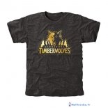 T-Shirt NBA Pas Cher Minnesota Timberwolves Noir Or