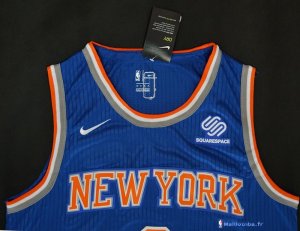 Maillot NBA Pas Cher New York Knicks Kristaps Porzingis 6 Bleu 2017/18