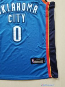 Maillot NBA Pas Cher Oklahoma City Thunder Junior Russell Westbrook 0 Bleu Icon 2017/18