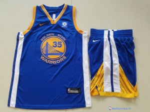 Maillot NBA Pas Cher Golden State Warriors Junior Kevin Durant 35 Bleu 2017/18